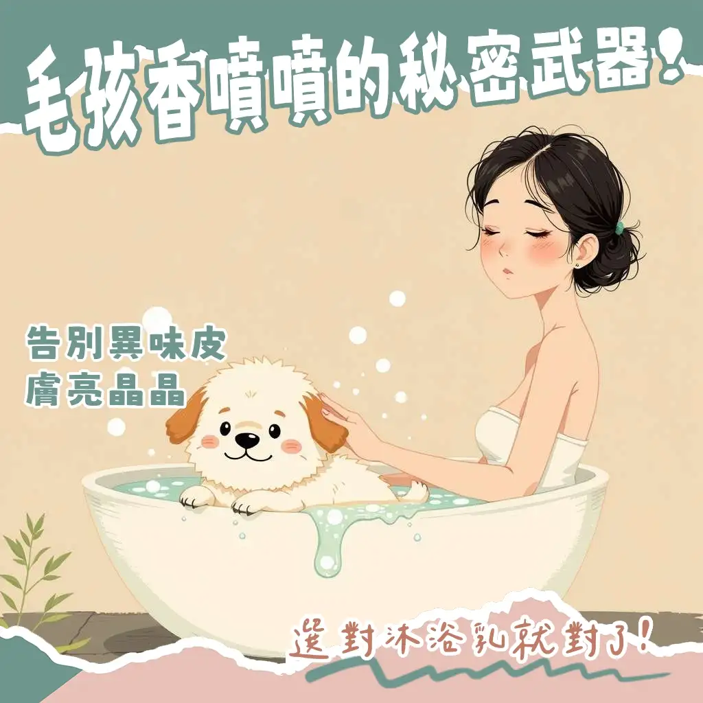 寵物洗澡沐浴乳選購指南，涵蓋敏感肌、除臭、柔順等多種需求，呵護毛孩皮膚健康，讓毛髮亮麗又清潔。