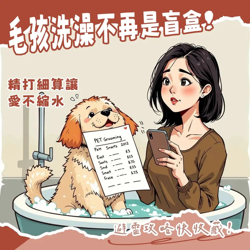 毛孩洗澡費用價目表，包含狗狗貓咪洗澡價格與服務項目，教你如何精準掌握寵物美容收費標準。