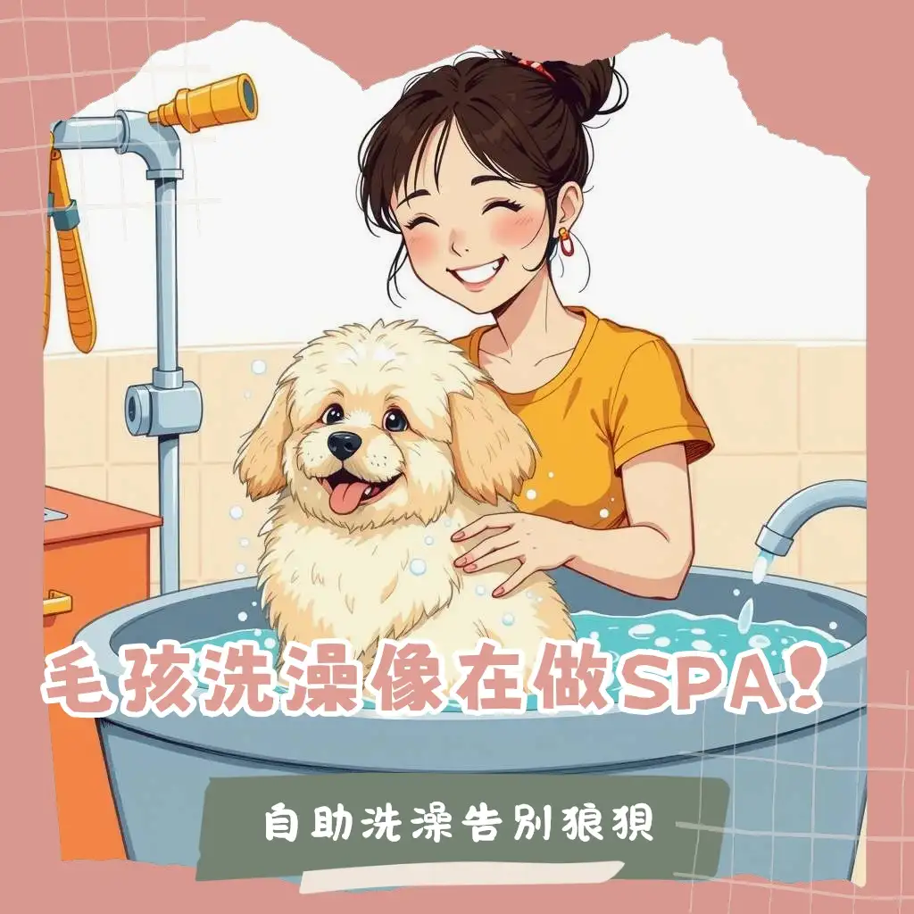 寵物自助洗澡機使用指南，包含洗澡步驟、功能介紹、費用分析、優點比較，讓毛孩清潔更便利。
