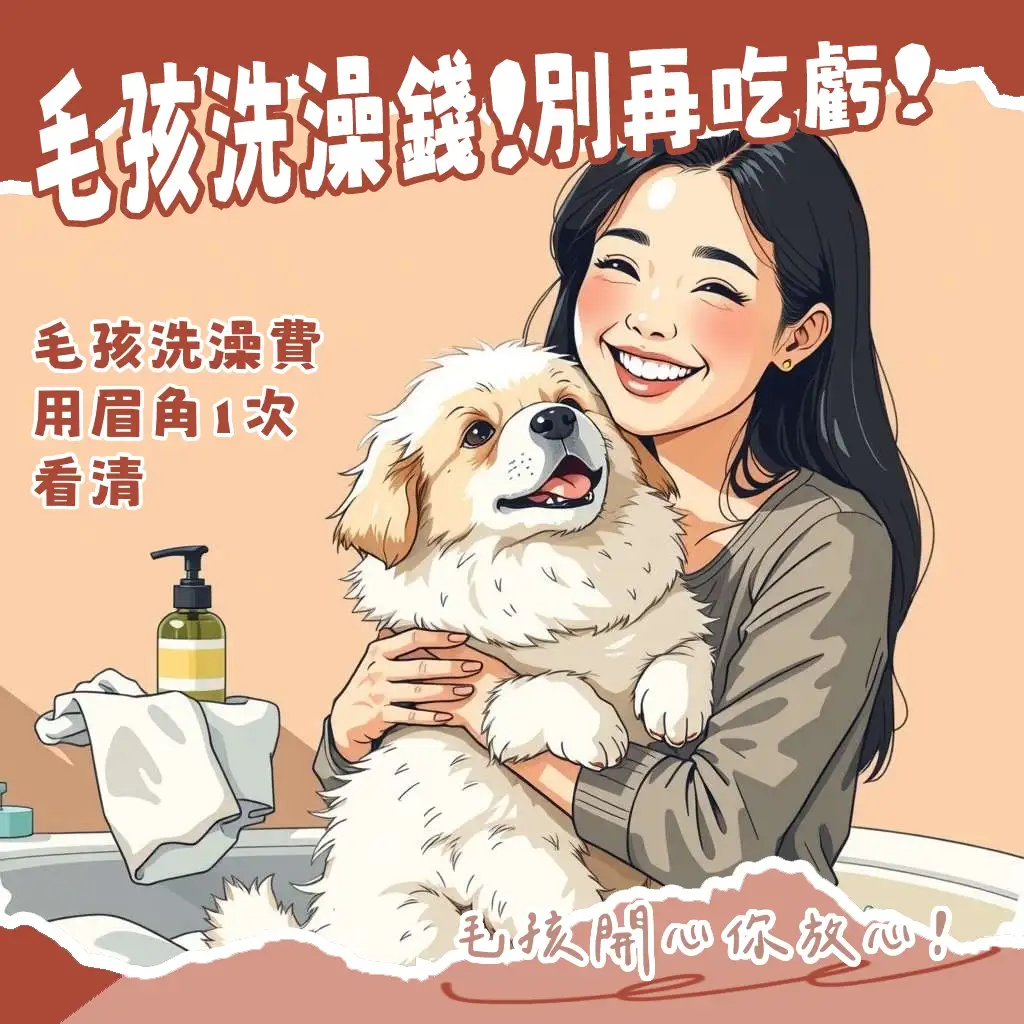 寵物洗澡價錢與收費標準指南，包含狗狗貓咪體型、毛髮與美容項目費用比較。