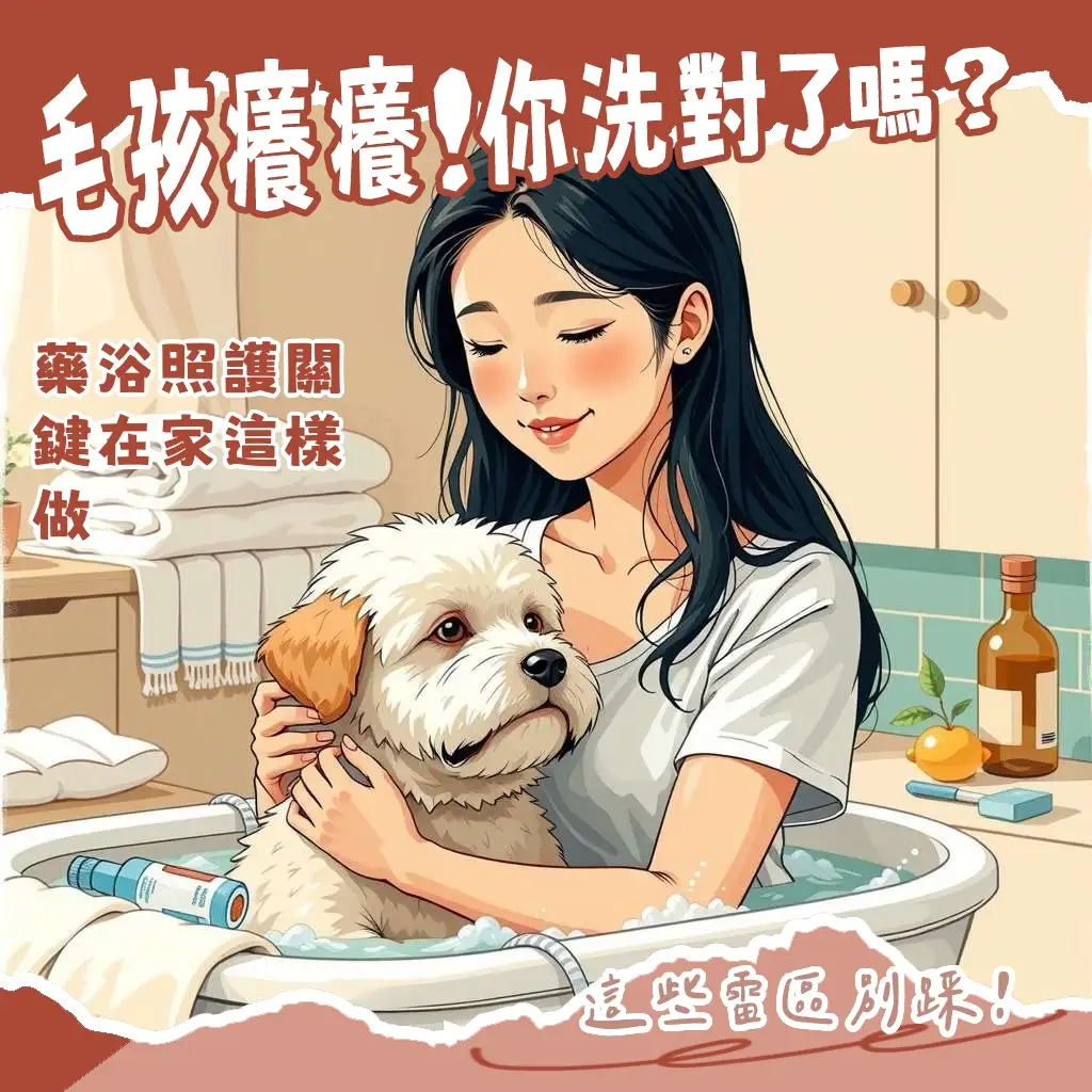 寵物洗澡藥浴指南：解析不同藥浴種類，提供皮膚病照護經驗與正確使用教學。