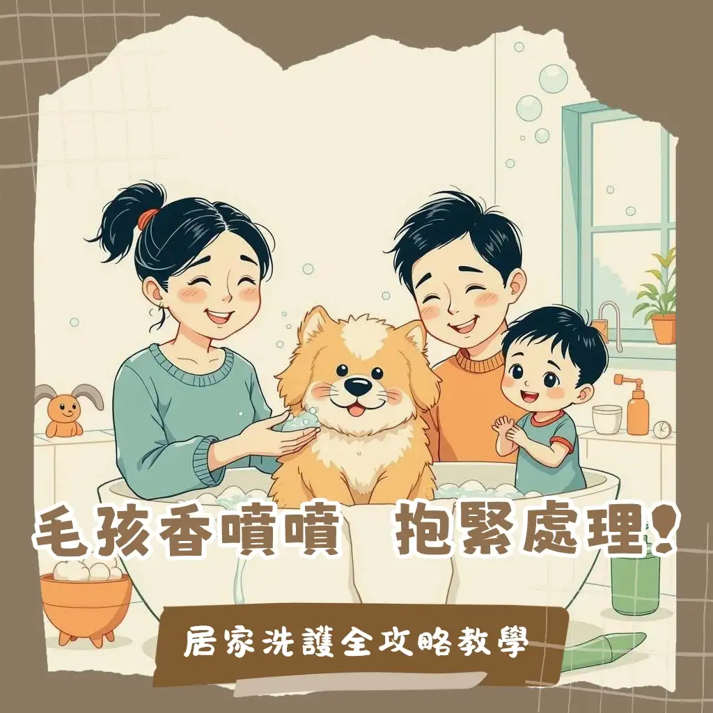 寵物洗教學指南，圖解不同方式、頻率與必備工具，讓毛孩潔淨健康。