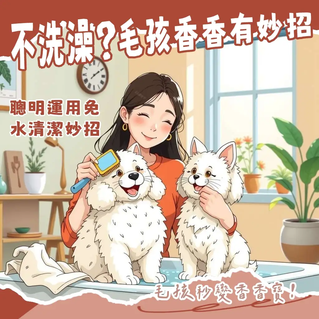 不用洗澡的寵物清潔指南，包含無毛貓、兔子、短毛犬的日常護理與衛生大綱。