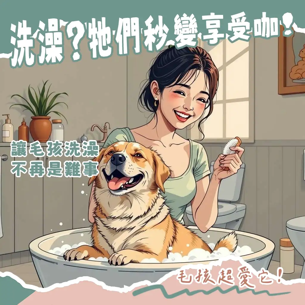 寵物洗澡按摩刷，讓毛孩享受溫和清潔與舒適按摩，輕鬆洗淨去廢毛，打造愉悅的居家洗澡體驗。