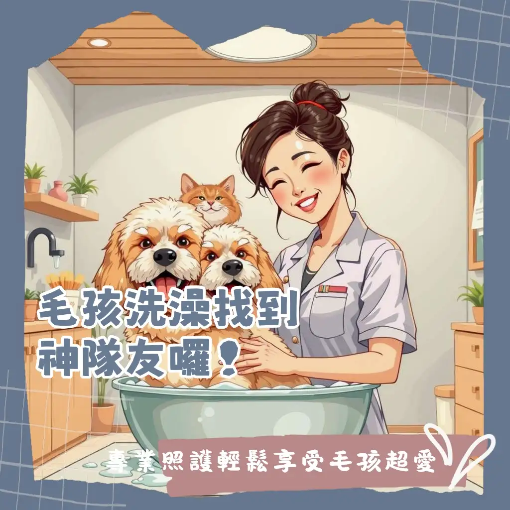 洗寵物店提供專業洗澡與美容服務，確保毛孩舒適健康，解決飼主自行清潔的困擾，讓毛髮潔淨亮麗。