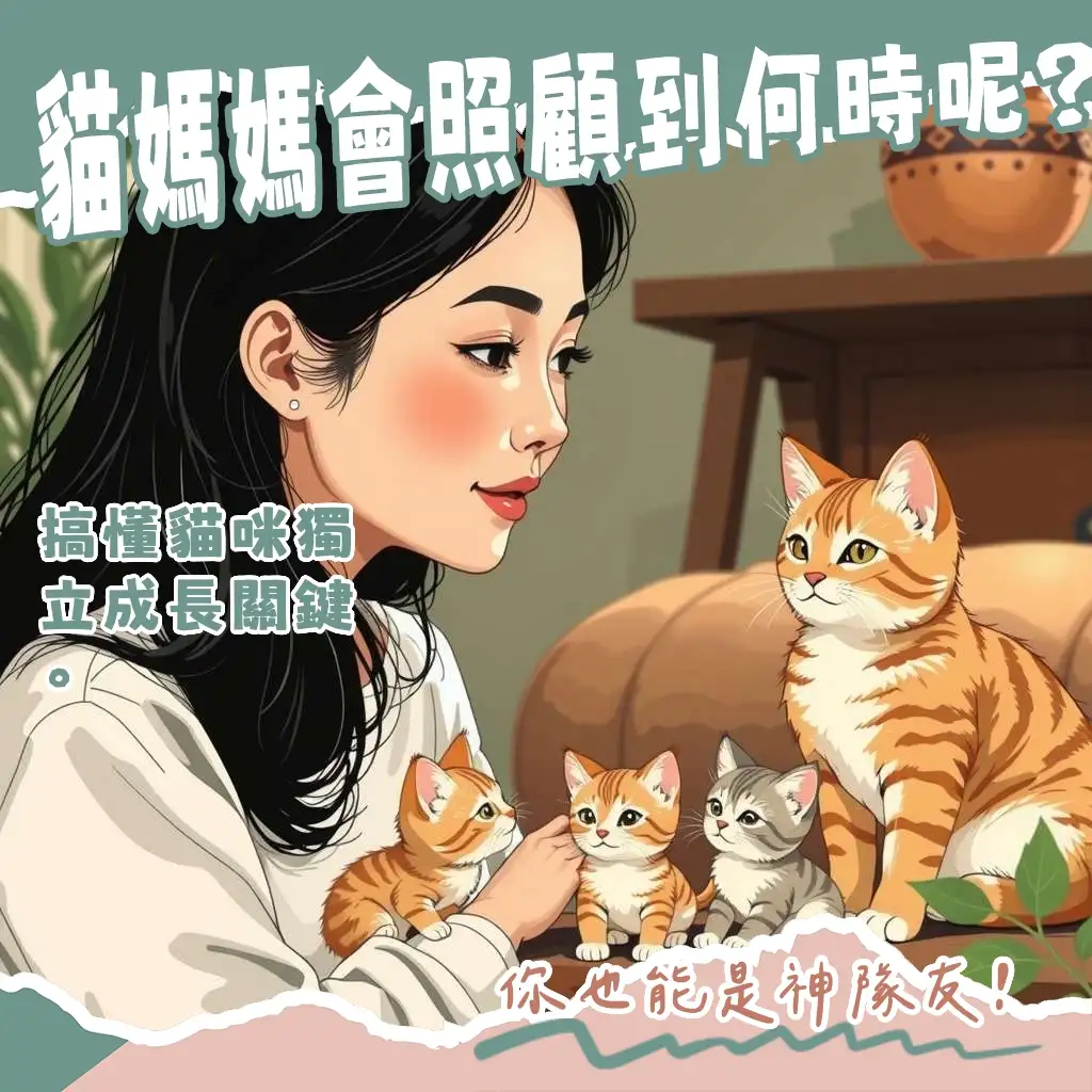 母貓照顧小貓到獨立的關鍵時期，了解小貓斷奶與成長階段。