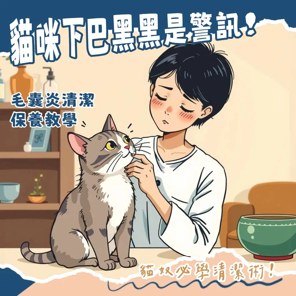 貓粉刺的成因、症狀與治療方法，了解貓咪下巴黑點的清潔、預防與獸醫處置方式。