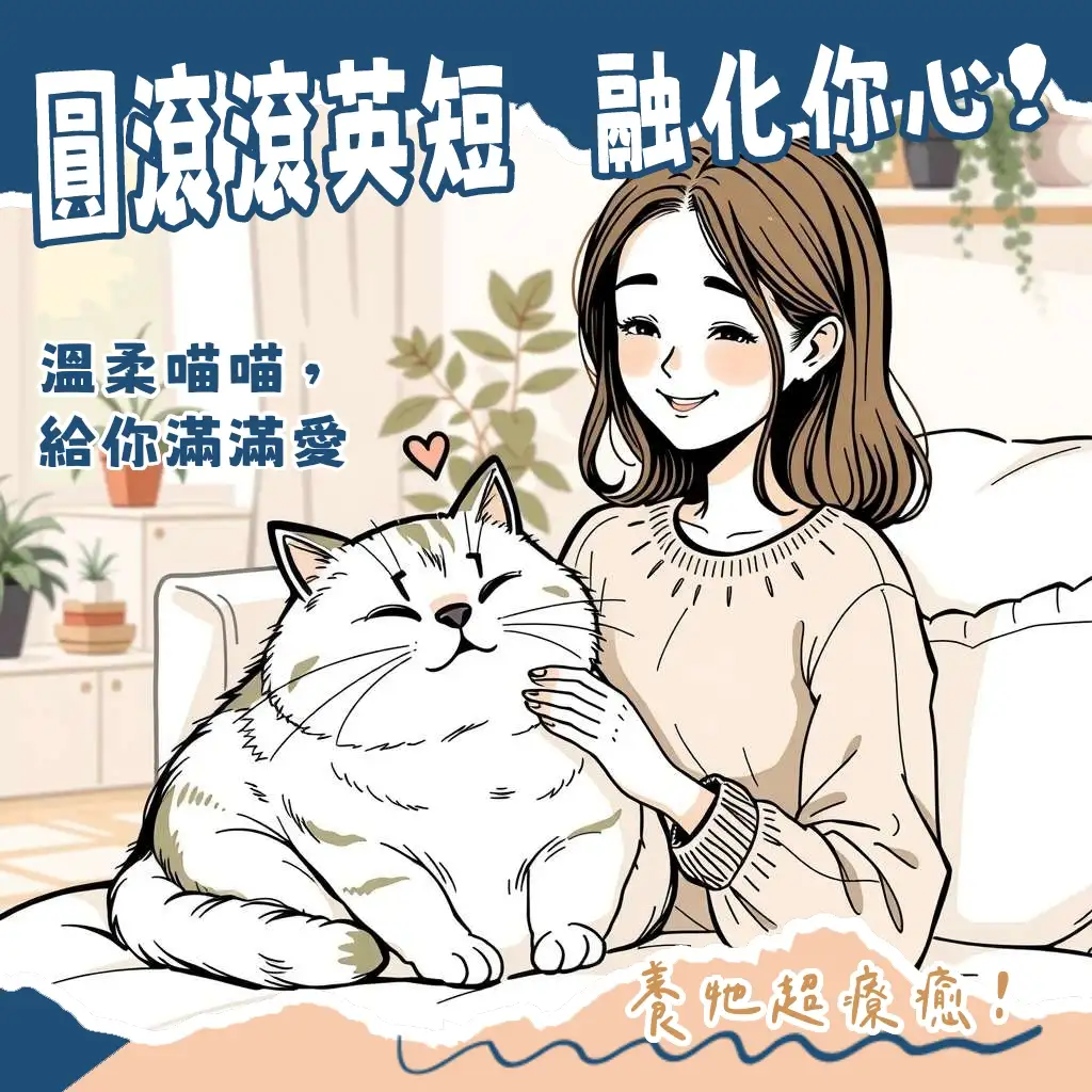 英短貓飼養指南，包含其圓臉特徵、溫馴性格、日常照顧與健康管理建議