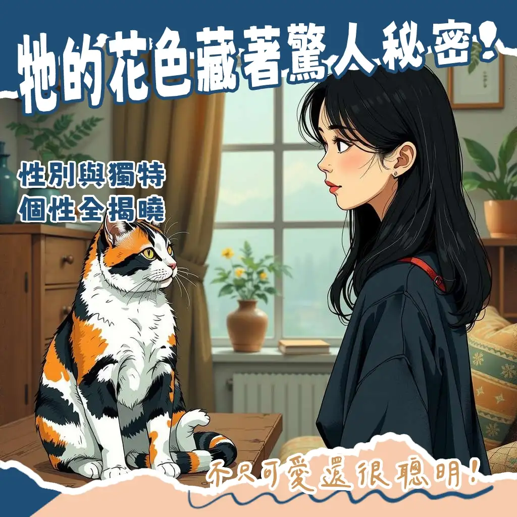 三花貓的獨特花色與性別基因解析，了解公三花貓的稀有性與個性特徵。