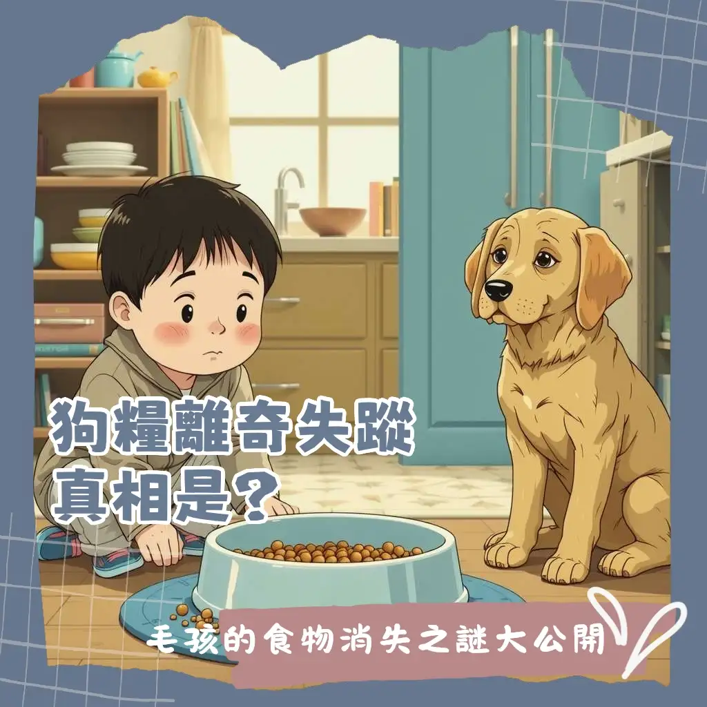 狗狗食物不見的原因解析與飼主應對，包含藏食、護食行為，多寵家庭管理與環境保護，圖為一隻疑惑的狗狗。