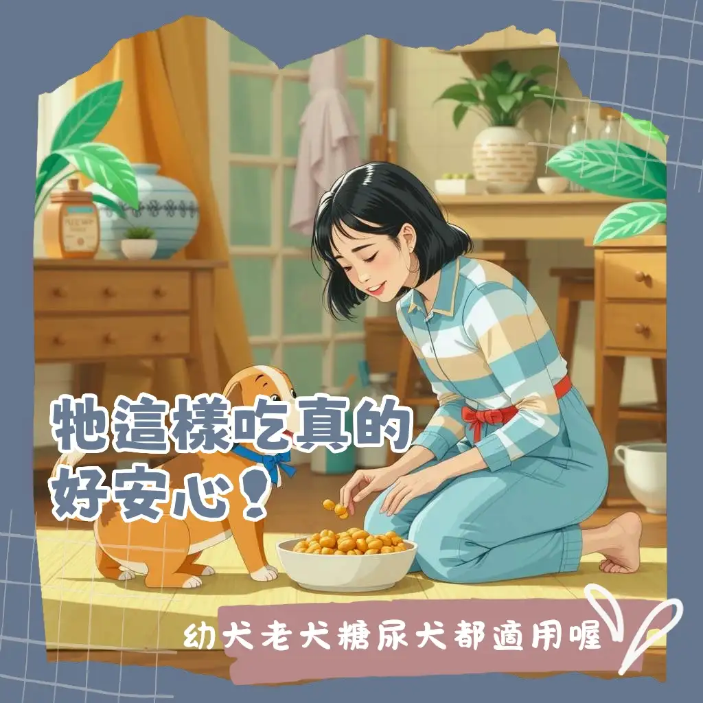 一隻狗狗正在吃少量多餐的食物，圖片顯示狗狗少量多餐對幼犬、老年犬、消化不良與深胸犬的健康益處與餵食指南。