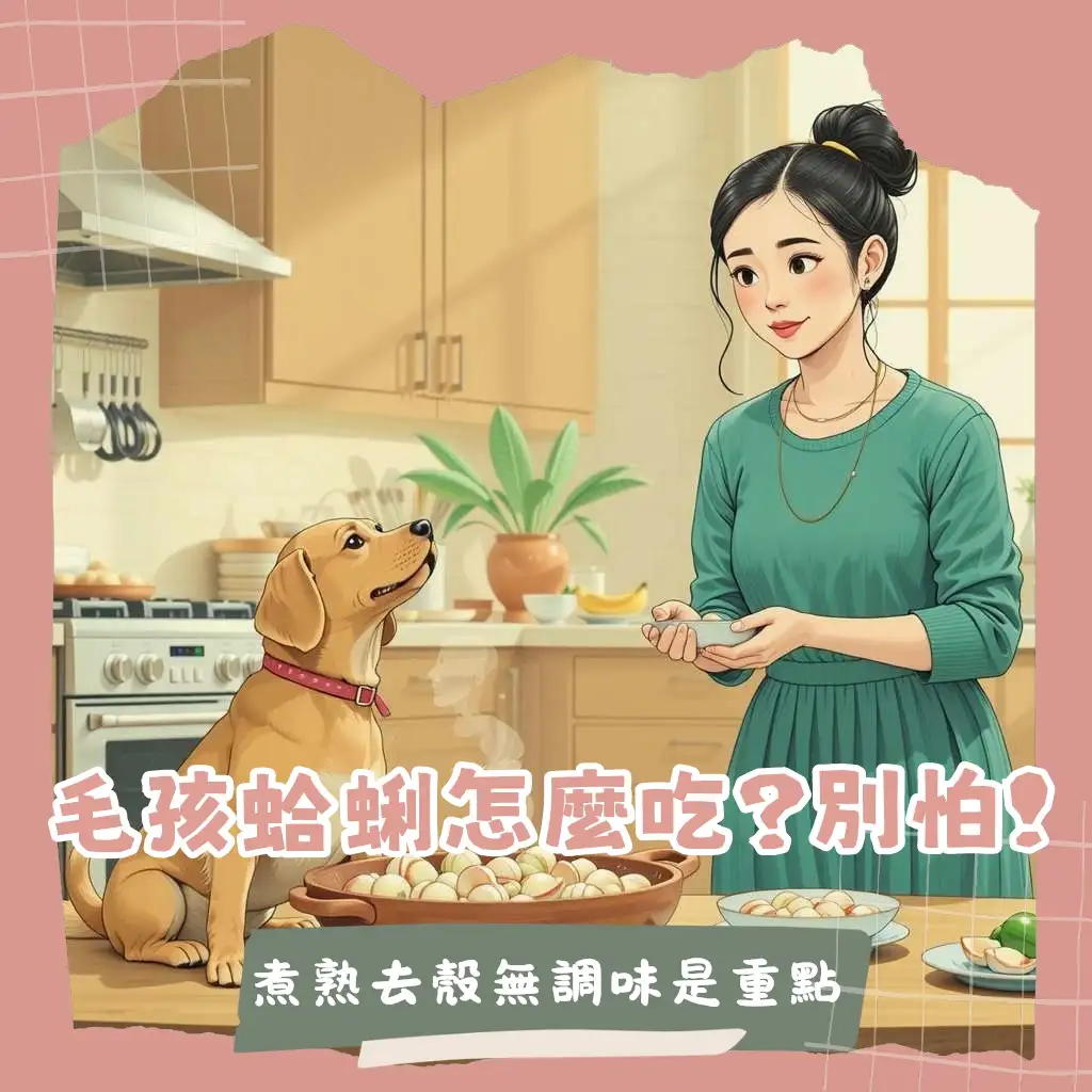 狗狗吃蛤蜊指南：煮熟去殼無調味蛤蜊肉，富含蛋白質礦物質，安全健康的海鮮零食選擇。