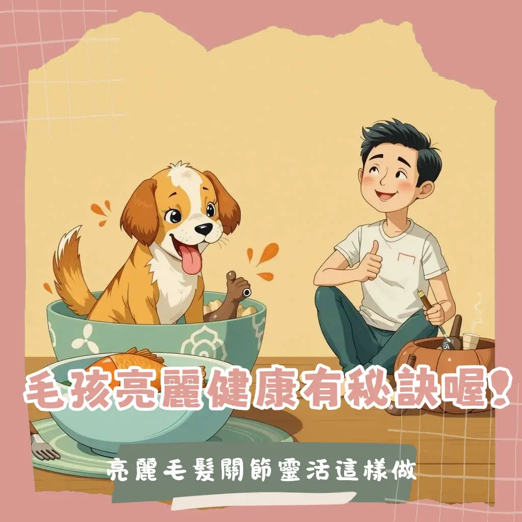 一隻狗狗享受著富含Omega3食物的健康生活，說明狗狗Omega3食物的選擇與效益。