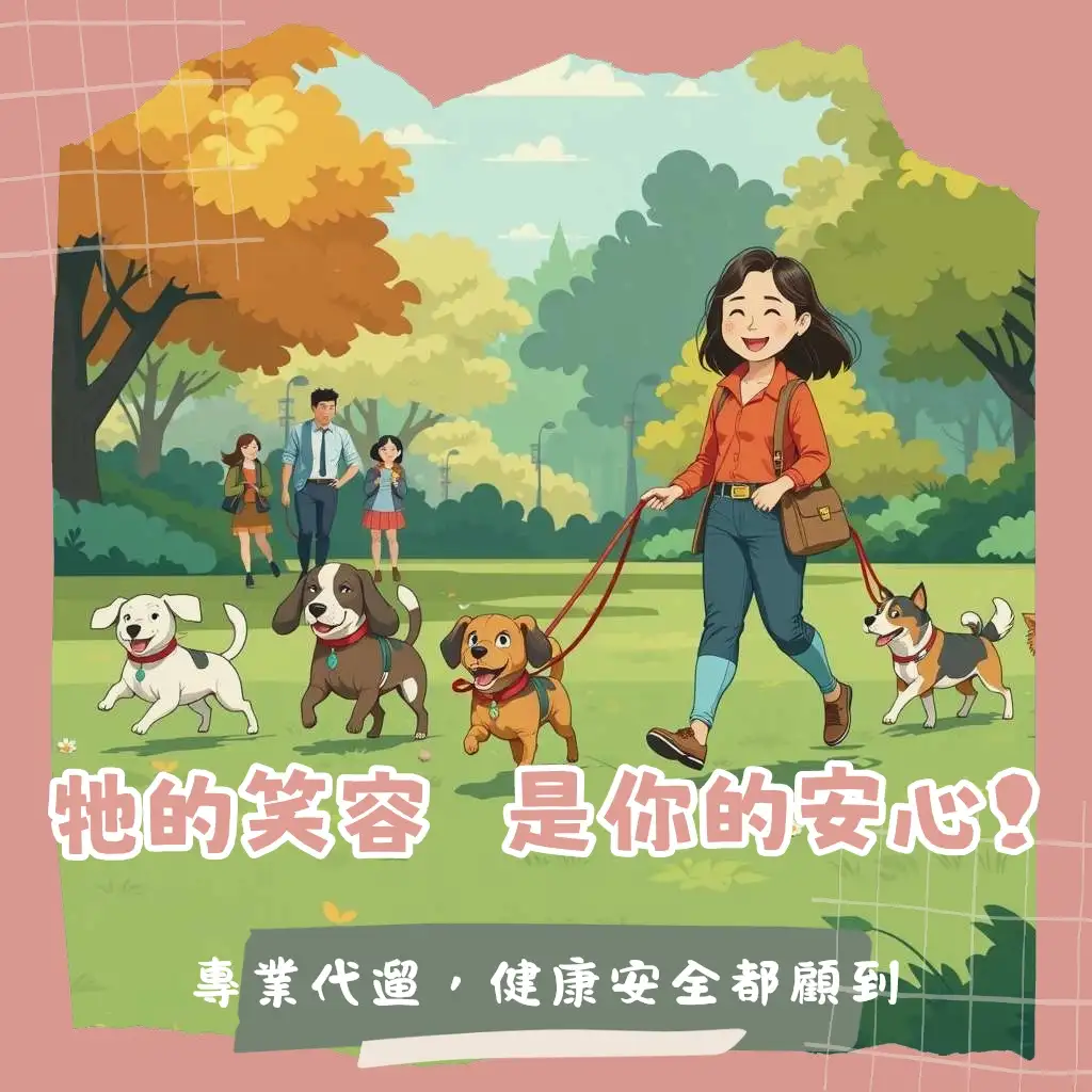 專業代遛狗服務讓忙碌飼主輕鬆照顧毛孩，狗狗戶外活動，保障安全與健康。