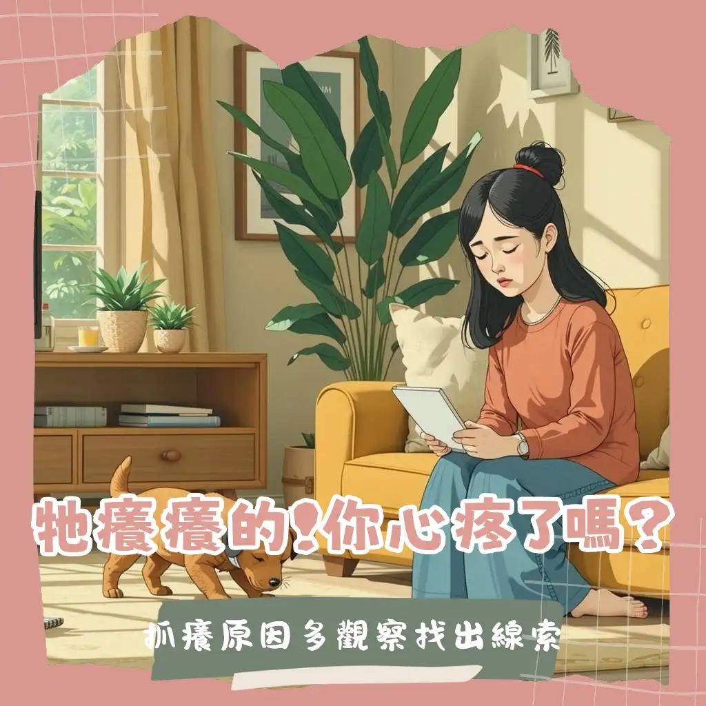狗狗好癢原因分析圖，含寄生蟲、過敏、感染等多種可能症狀與治療建議。