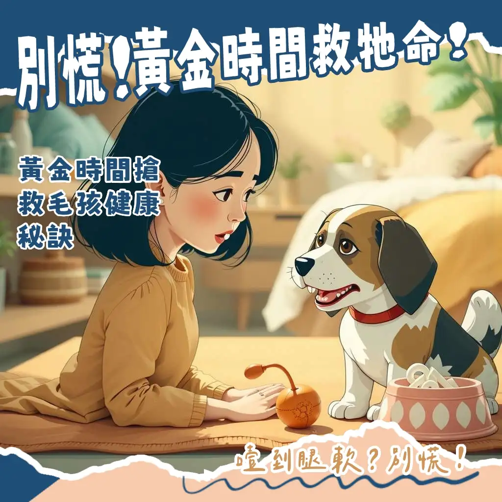 狗狗食物卡在食道緊急處理指南,包含症狀判斷、獸醫處置與飼主預防方式。